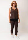 Naya Contrast Hem Cami Top, Brown