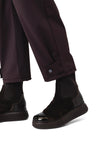 Naya Cropped Length Wide Leg Cuff Trousers, Brown