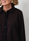 Naya Long Sleeve with Trim Detail Shirt, Brown