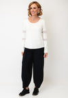Naya Mesh Insert Sleeve Detail Top, White