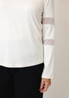 Naya Mesh Insert Sleeve Detail Top, White