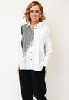 Naya Stripe Detail Button Up Blouse, White Multi
