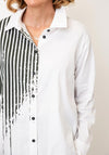 Naya Stripe Detail Button Up Blouse, White Multi