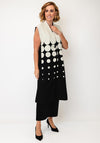 Naya Geo Print Longline Gilet, Stone Grey