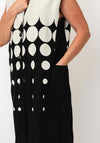 Naya Geo Print Longline Gilet, Stone Grey