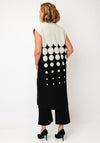 Naya Geo Print Longline Gilet, Stone Grey