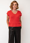 Naya Mohair Blend V Neck Knit Vest, Red