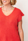 Naya Mohair Blend V Neck Knit Vest, Red