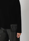 Naya Contrast Panel Pocket Detail Top, Black & Green