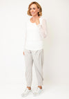 Naya Mesh Sleeve Round Neck Top, Off White