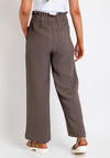 Naya Crinkle Material Straight Leg Trousers, Taupe