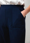 Naya Slim Leg Relaxed Trousers, Navy