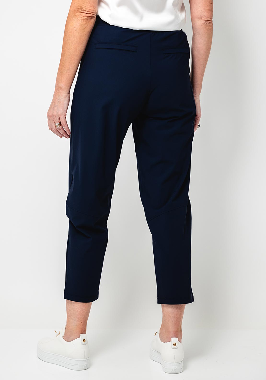 Naya Slim Leg Relaxed Trousers, Navy - McElhinneys