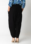 Naya Curved Hem Pull On Trousers, Black