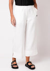 Naya Wide Leg Ankle Length Trousers, White