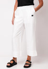 Naya Wide Leg Ankle Length Trousers, White