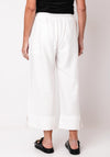 Naya Wide Leg Ankle Length Trousers, White