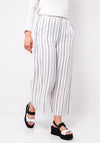 Naya Striped Wide Leg Trousers, White and Black