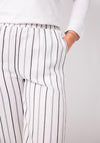 Naya Striped Wide Leg Trousers, White and Black