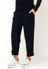 Naya Button Cuff Drawstring Trousers, Navy