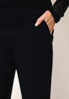 Naya Button Cuff Drawstring Trousers, Navy
