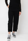 Naya Pull Up Zip Cuff Detail Trousers, Black