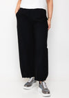 Naya Wide Leg Pin Tuck Trousers, Black