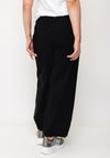Naya Wide Leg Pin Tuck Trousers, Black