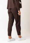 Naya Slim Leg Drawstring Waist Stud Detail Trousers, Brown