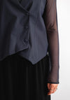 Naya Asymmetric Button Up Waistcoat, Grey