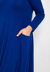 NOEN Round Neck Midi Jersey Dress, Cobalt