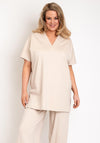 NOEN V-Neck Tunic Top, Beige