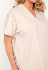 NOEN V-Neck Tunic Top, Beige