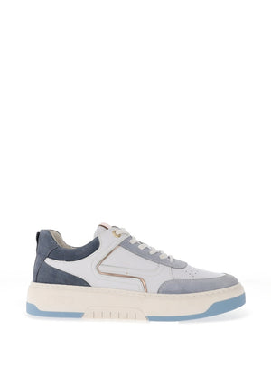 Nero Giardini Mixed Leather Panelled Trainers, Pale Blue