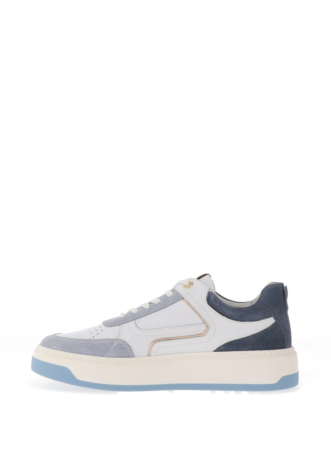 Nero Giardini Mixed Leather Panelled Trainers, Pale Blue