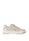 Nero Giardini Leather Metallic Trim Trainers, Warm Beige & Gold