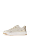 Nero Giardini Leather Metallic Trim Trainers, Warm Beige & Gold