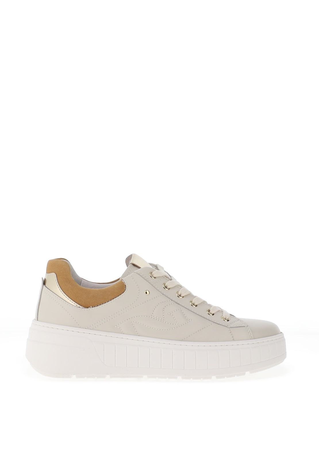 Nero Giardini Leather Chunky NG Laced Trainers, Beige