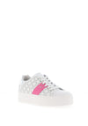 Nero Giardini Leather NG Print Trainers, White & Fuchsia