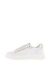 Nero Giardini Leather Gold Trim Trainers, White
