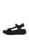 Nero Giardini Leather Diamante Platform Sandals, Black