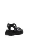 Nero Giardini Leather Diamante Platform Sandals, Black