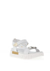 Nero Giardini Leather Diamante Platform Sandals, White