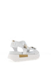 Nero Giardini Leather Diamante Platform Sandals, White