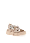 Nero Giardini Leather Shimmering Criss Cross Sandals, Sand