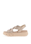 Nero Giardini Leather Shimmering Criss Cross Sandals, Sand