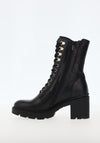 Nero Giardini Leather Military Heeled Boots, Black