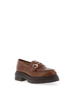 Nero Giardini Leather Platform Loafers, Brown