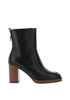 Nero Giardini Leather Trim Detail Heeled Boots, Black