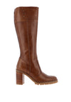 Nero Giardini Leather Knee High Heeled Boots, Cognac